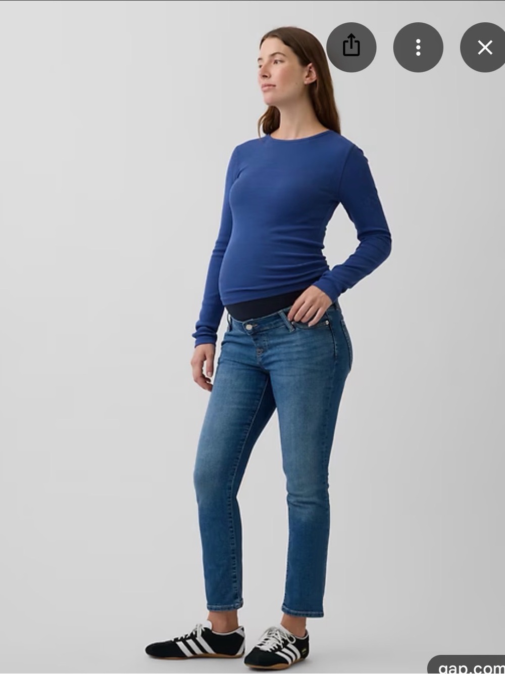 GAP Women's Ankle Maternity Jeans in Medium Blue